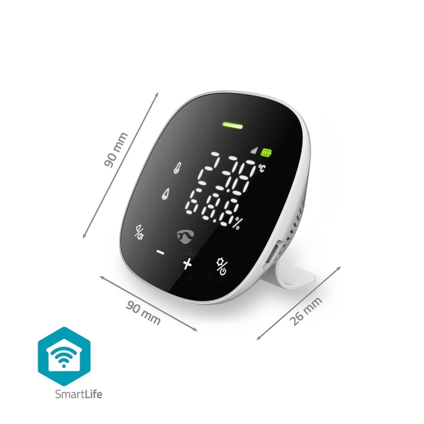 Išmanusis oro kokybės monitorius su LED ekranas SmartLife Wi-Fi