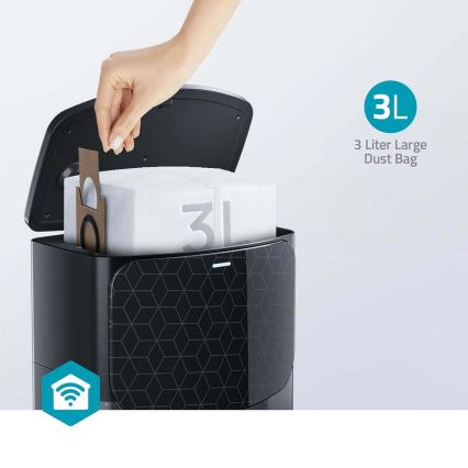 Išmanusis robotas dulkių siurblys su šluoste SmartLife 5200 mAh Wi-Fi Tuya juoda + nuotolinio valdymo pultas