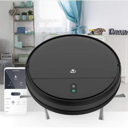 Išmanusis robotas dulkių siurblys su šluoste 28W/2500 mAh Wi-Fi juoda + nuotolinio valdymo pultas