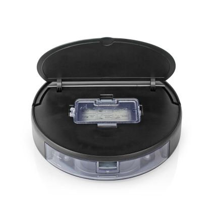 Išmanusis robotas dulkių siurblys su šluoste 28W/2500 mAh Wi-Fi juoda + nuotolinio valdymo pultas