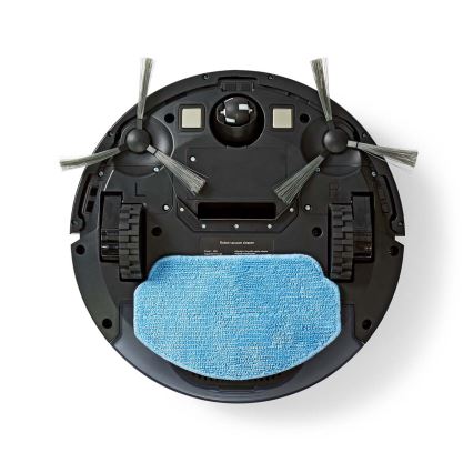 Išmanusis robotas dulkių siurblys su šluoste 28W/2500 mAh Wi-Fi juoda + nuotolinio valdymo pultas