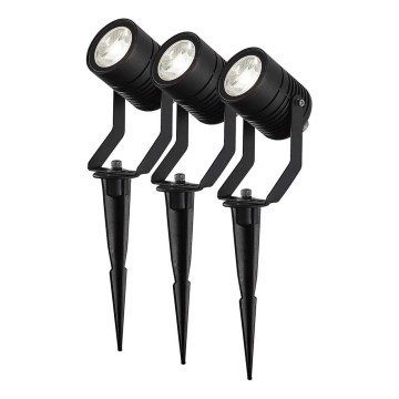 Nedis ZBLOS10RGBW3-SADA 3x LED RGBW dimeriuojamos lauko lempos LED/3W/230V IP65 Wi-Fi Tuya