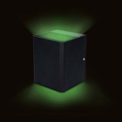 LED RGBW su reguliuojamu ryškumu lauko sieninis šviestuvas SmartLife LED/12W/230V IP65 Wi-Fi Tuya juodas