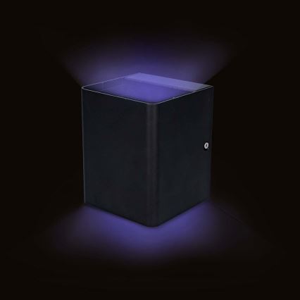 LED RGBW su reguliuojamu ryškumu lauko sieninis šviestuvas SmartLife LED/12W/230V IP65 Wi-Fi Tuya juodas