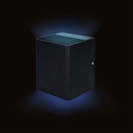 LED RGBW su reguliuojamu ryškumu lauko sieninis šviestuvas SmartLife LED/12W/230V IP65 Wi-Fi Tuya juodas