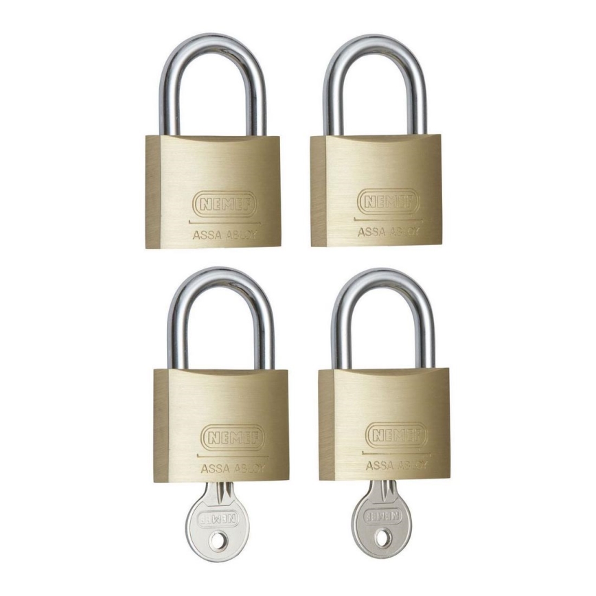 Nemef - RINKINYS 4x Pakabinamos spynos 20 mm žalvaris