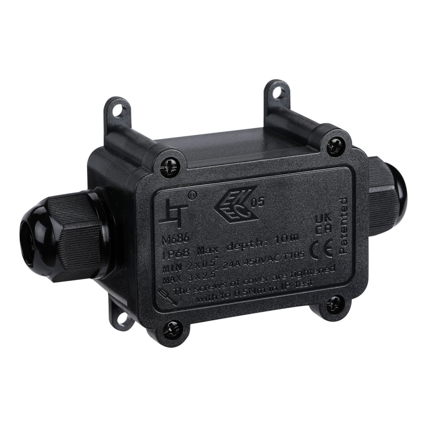 Neperšlampama jungiamoji dėžutė 24A/230V IP68