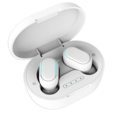 Neperšlampamos belaidės ausinės TWS Bluetooth baltos
