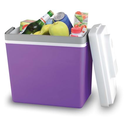Nešiojamas automobilinis aušintuvas 23 l 55W/12V/230V violetinė/balta