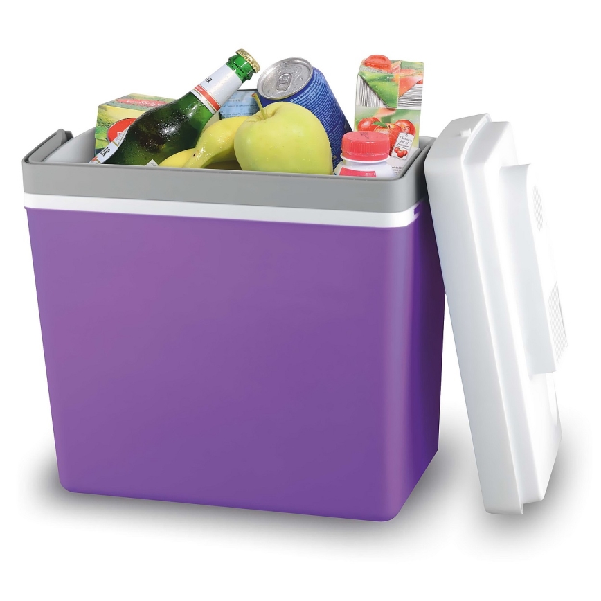 Nešiojamas automobilinis aušintuvas 23 l 55W/12V/230V violetinė/balta
