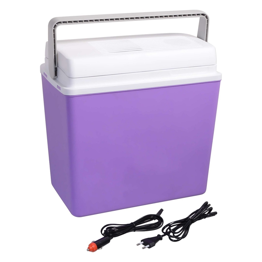 Nešiojamas automobilinis aušintuvas 23 l 55W/12V/230V violetinė/balta
