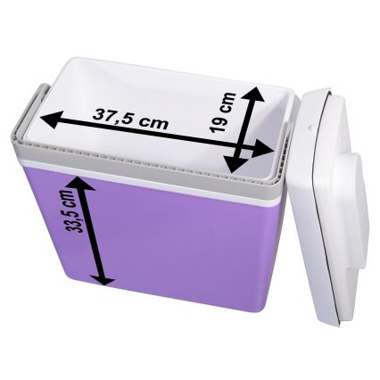 Nešiojamas automobilinis aušintuvas 23 l 55W/12V/230V violetinė/balta