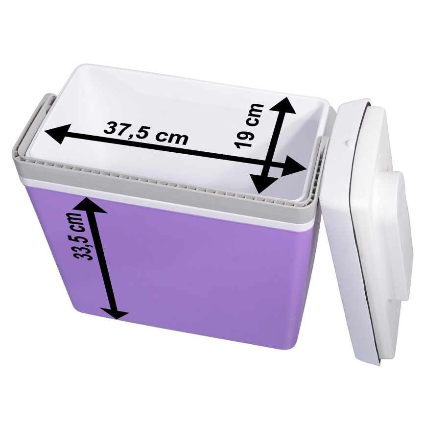 Nešiojamas automobilinis aušintuvas 23 l 55W/12V/230V violetinė/balta