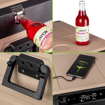 Nešiojamas automobilio šaldytuvas su LCD ekranu 39 l 230V/12V/24V ruda