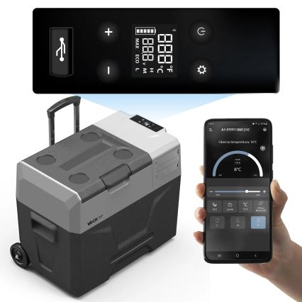 Nešiojamas automobilio šaldytuvas su LCD ekranu 40 l 230V/12V/24V juoda