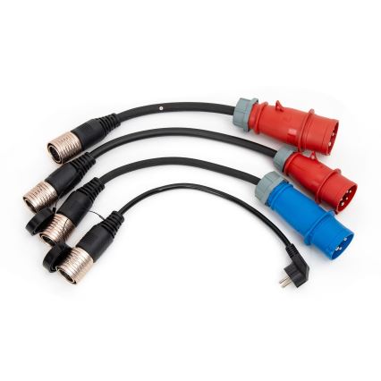 Nešiojamas elektromobilių įkroviklis Su 4 adapteriai Tipas 2 32A/480V 22kW 5m IP67