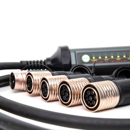 Nešiojamas elektromobilių įkroviklis Su 4 adapteriai Tipas 2 32A/480V 22kW 5m IP67