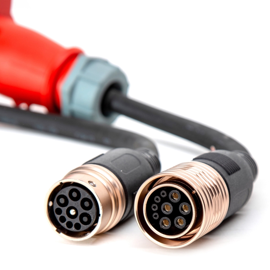 Nešiojamas elektromobilių įkroviklis Su 4 adapteriai Tipas 2 32A/480V 22kW 5m IP67