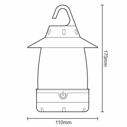 Nešiojamas LED šviestuvas 3xLED/4xAA IPX4