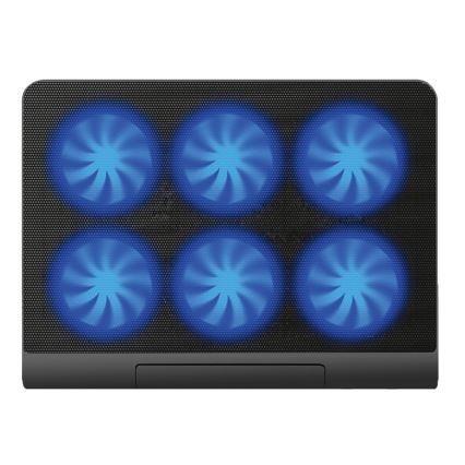 Nešiojamojo kompiuterio aušinimo padas 6x ventiliatoriai 2xUSB juodas
