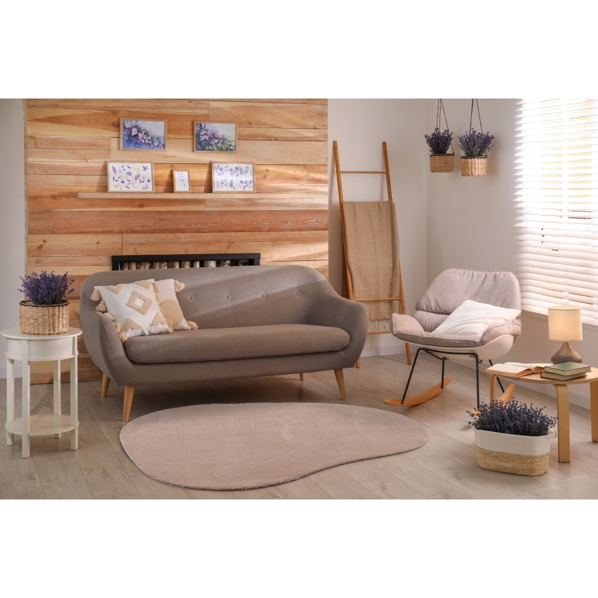 Neslystantis kilimas LOREN 160x230 cm smėlio spalvos