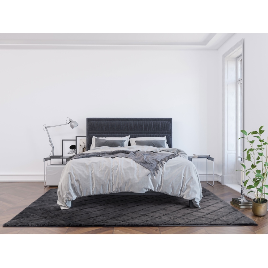 Neslystantis kilimas MODENA NEW 120x160 cm, antracito spalvos