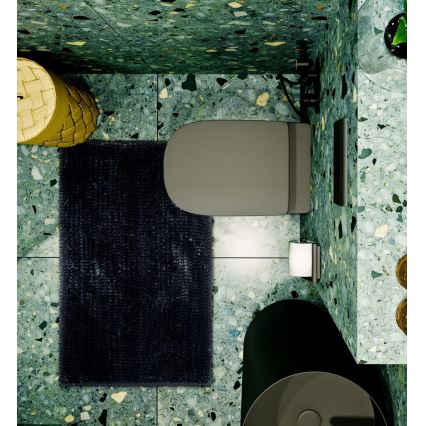 Neslystantis vonios kilimėlis CHENILLE 50x80 cm juodas