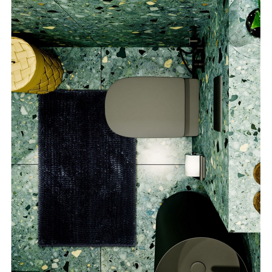 Neslystantis vonios kilimėlis CHENILLE 50x80 cm juodas