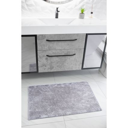 Neslystantis vonios kilimėlis CHENILLE 50x80 cm pilkas