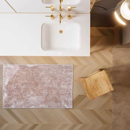 Neslystantis vonios kilimėlis CHENILLE 50x80 cm, smėlio spalvos