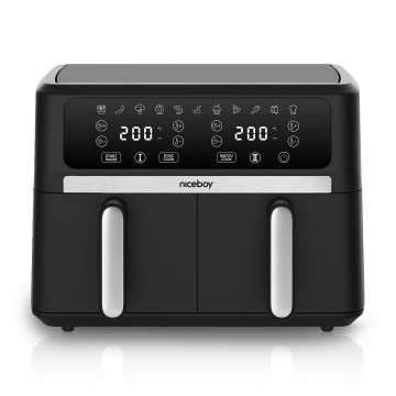 Niceboy AirFryer DUO - Dviejų kamerų karšto oro gruzdintuvė 9 l 2400 W/230 V