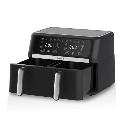 Niceboy AirFryer DUO - Dviejų kamerų karšto oro gruzdintuvė 9 l 2400 W/230 V