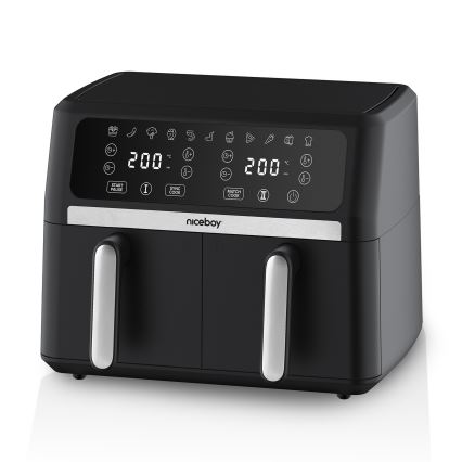 Niceboy AirFryer DUO - Dviejų kamerų karšto oro gruzdintuvė 9 l 2400 W/230 V