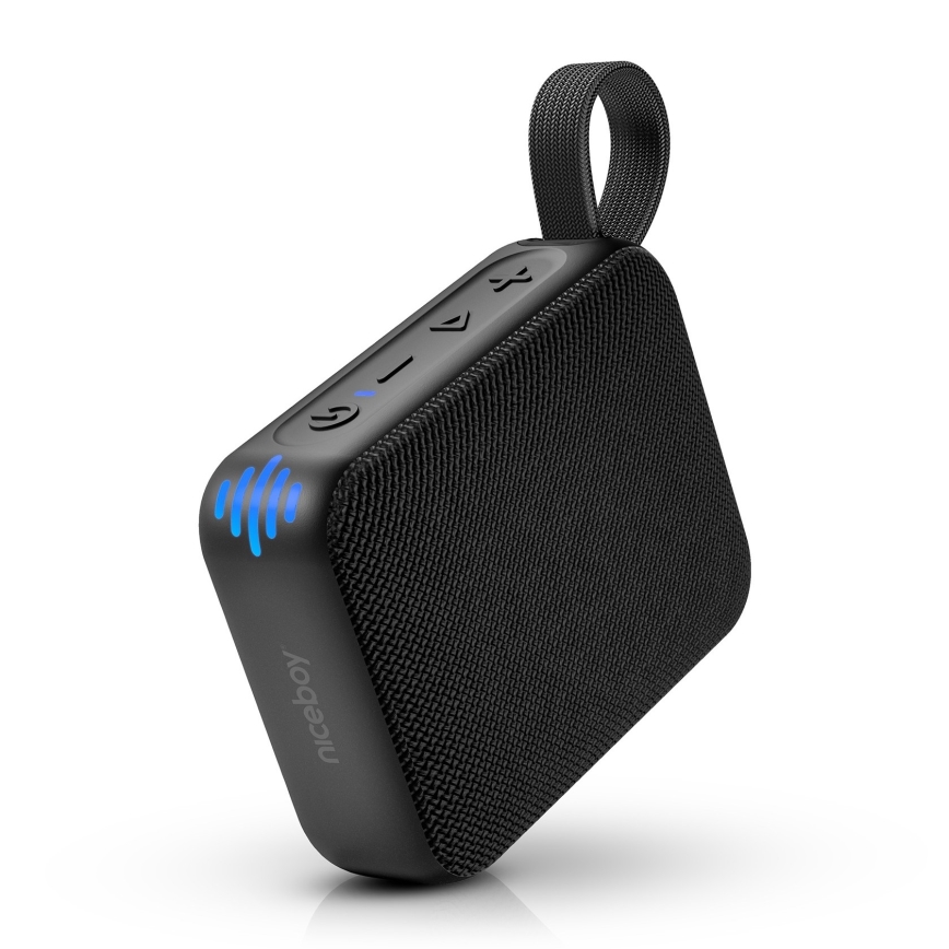 Niceboy Atom 4 - LED Belaidis garsiakalbis su mikrofonu 6W/1000 mAh IP67 juoda