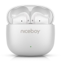 Niceboy Beans 4 POP - Belaidės ausinės 200 mAh + 2x 30 mAh IPX4 balta
