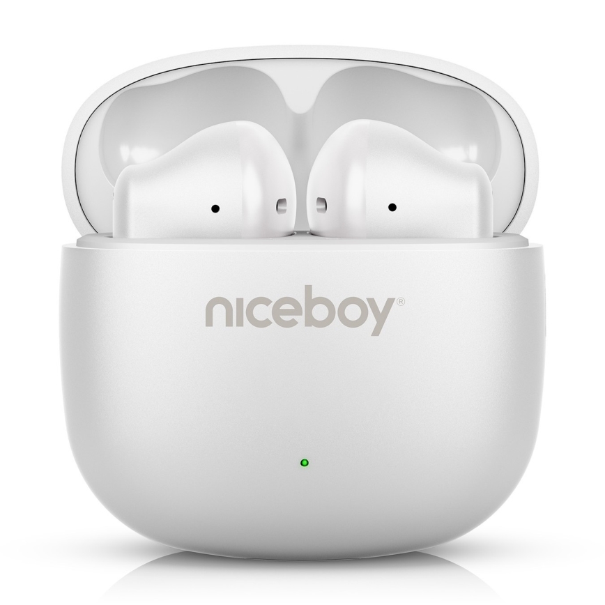Niceboy Beans 4 POP - Belaidės ausinės 200 mAh + 2x 30 mAh IPX4 balta