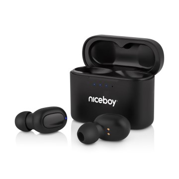 Niceboy HIVE Podsie 4 - Belaidės ausinės IP54 juoda