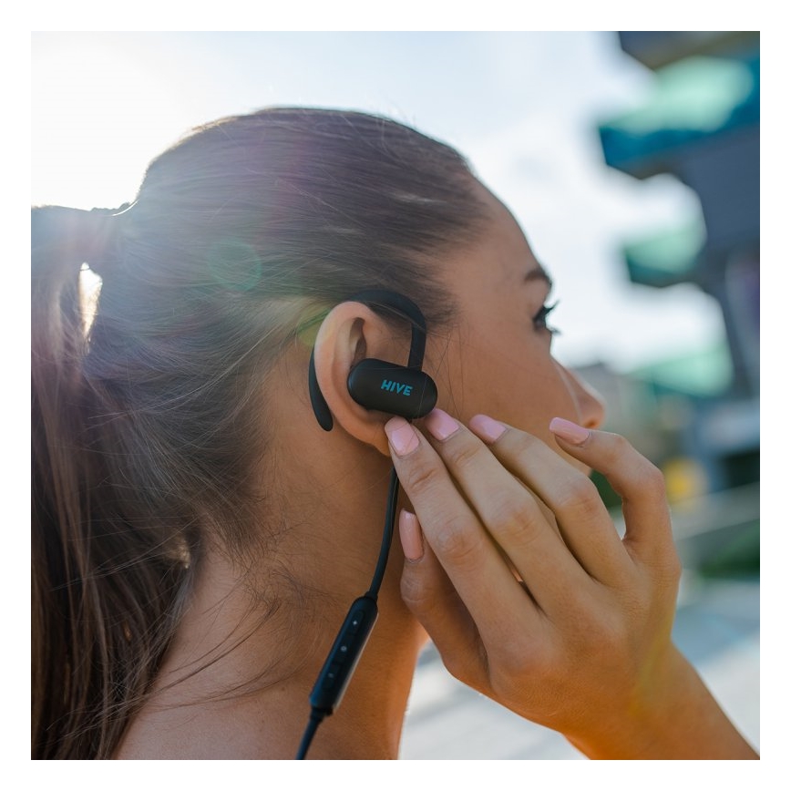 Niceboy HIVE sport 2 - Sportinės ausinės su mikrofonu IPX5 juoda