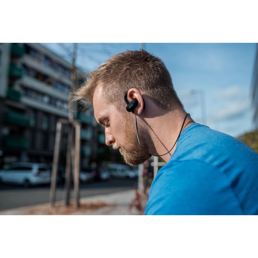 Niceboy HIVE sport 2 - Sportinės ausinės su mikrofonu IPX5 juoda