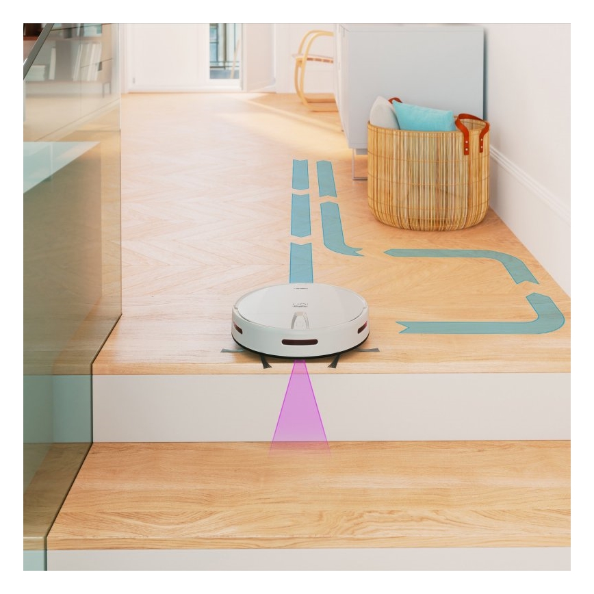 Niceboy ION Charles i4 - Išmanusis robotas dulkių siurblys 2in1 4400 mAh Wi-Fi balta + nuotolinio valdymo pultas