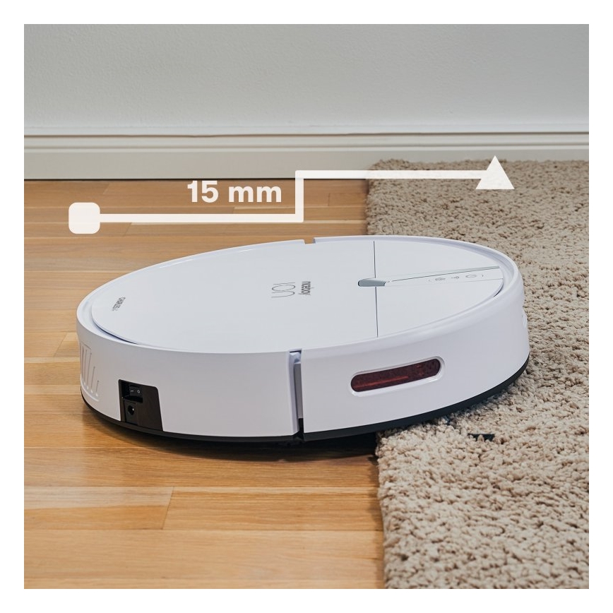 Niceboy ION Charles i4 - Išmanusis robotas dulkių siurblys 2in1 4400 mAh Wi-Fi balta + nuotolinio valdymo pultas