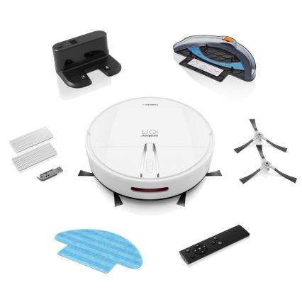 Niceboy ION Charles i4 - Išmanusis robotas dulkių siurblys 2in1 4400 mAh Wi-Fi balta + nuotolinio valdymo pultas