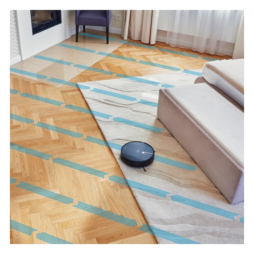 Niceboy ION Charles i4 - Išmanusis robotas dulkių siurblys 2in1 4400 mAh Wi-Fi juoda + nuotolinio valdymo pultas