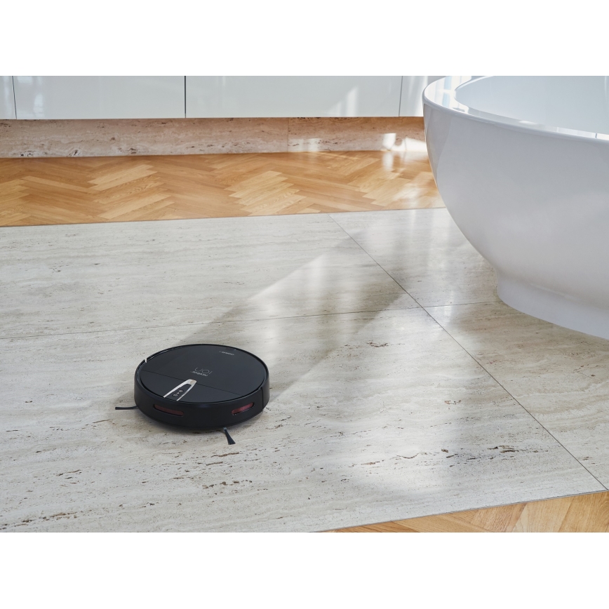 Niceboy ION Charles i4 - Išmanusis robotas dulkių siurblys 2in1 4400 mAh Wi-Fi juoda + nuotolinio valdymo pultas