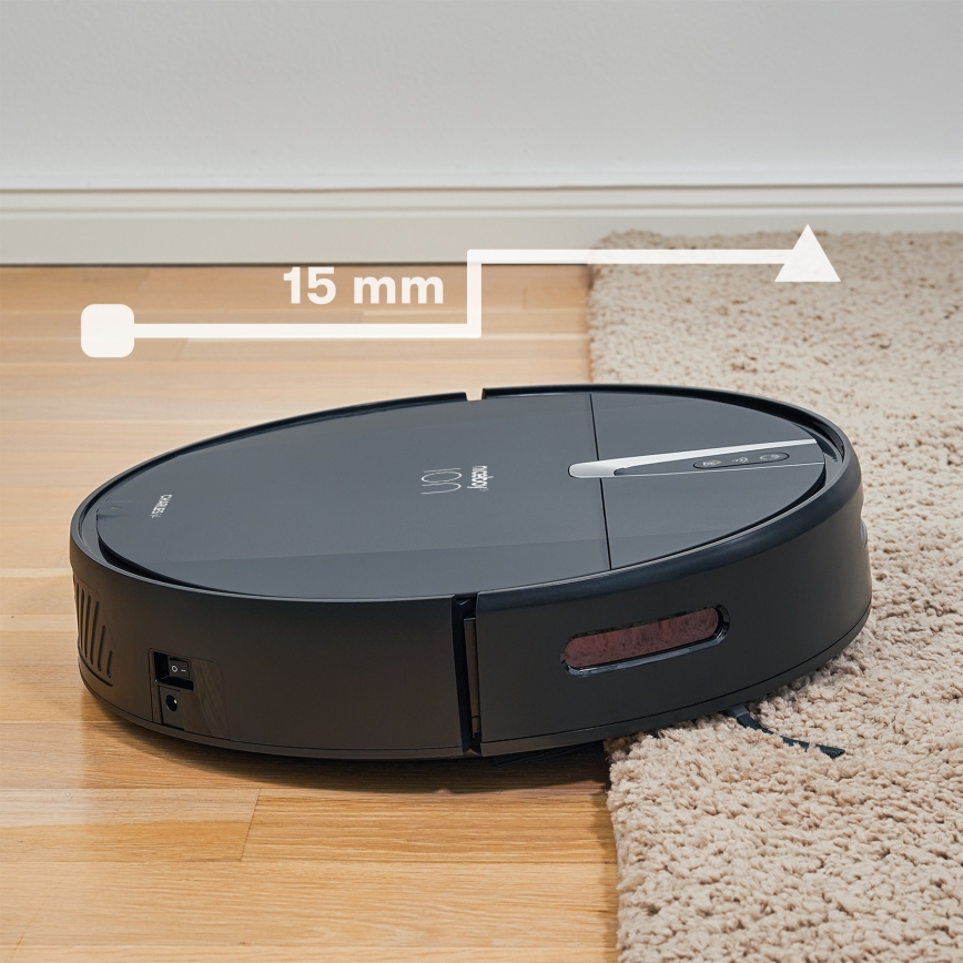 Niceboy ION Charles i4 - Išmanusis robotas dulkių siurblys 2in1 4400 mAh Wi-Fi juoda + nuotolinio valdymo pultas