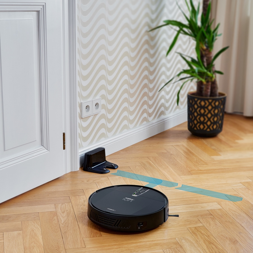 Niceboy ION Charles i4 - Išmanusis robotas dulkių siurblys 2in1 4400 mAh Wi-Fi juoda + nuotolinio valdymo pultas