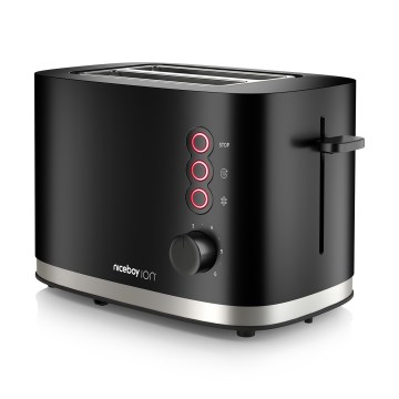 Niceboy ION Cruncher C3 - Skrudintuvas su dviem skylutėmis ir kepsnys 870W/230V juoda