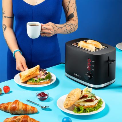 Niceboy ION Cruncher C3 - Skrudintuvas su dviem skylutėmis ir kepsnys 870W/230V juoda