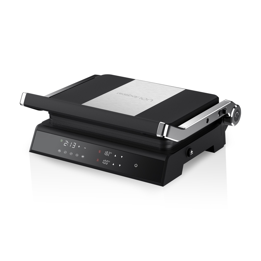 Niceboy ION Grillmaster - Kontaktinis grilis 2000W/230V juoda/matinis chromas