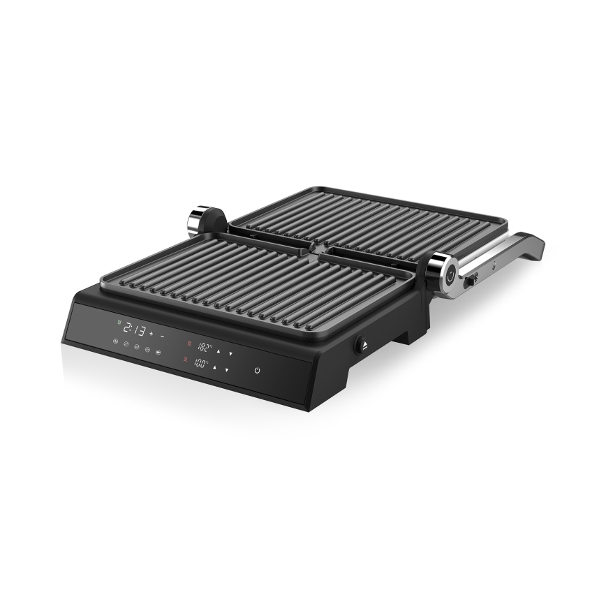Niceboy ION Grillmaster - Kontaktinis grilis 2000W/230V juoda/matinis chromas